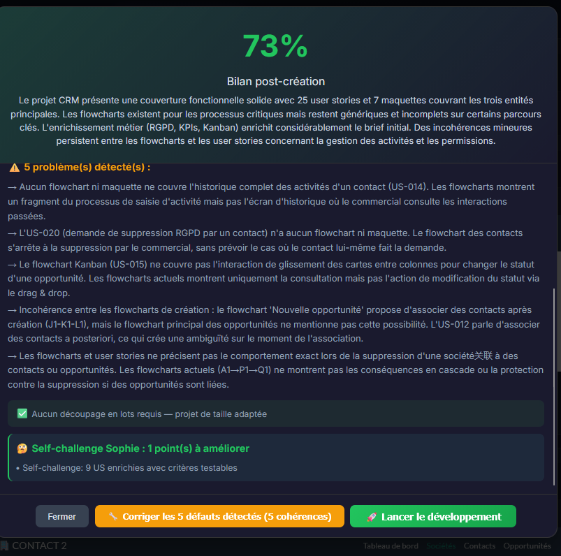 Capture LA TEAM — challenge et bilan du besoin par l'agent PM