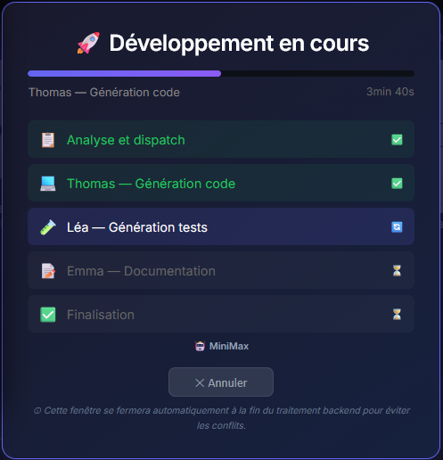 Capture LA TEAM — phase de développement